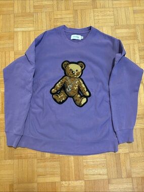 Joyrich Purple Crewneck Sweatshirt with Teddy Patch